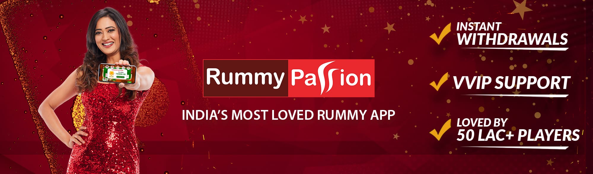 Rummy Passion promotional banner, "India's most loved Rummy app."