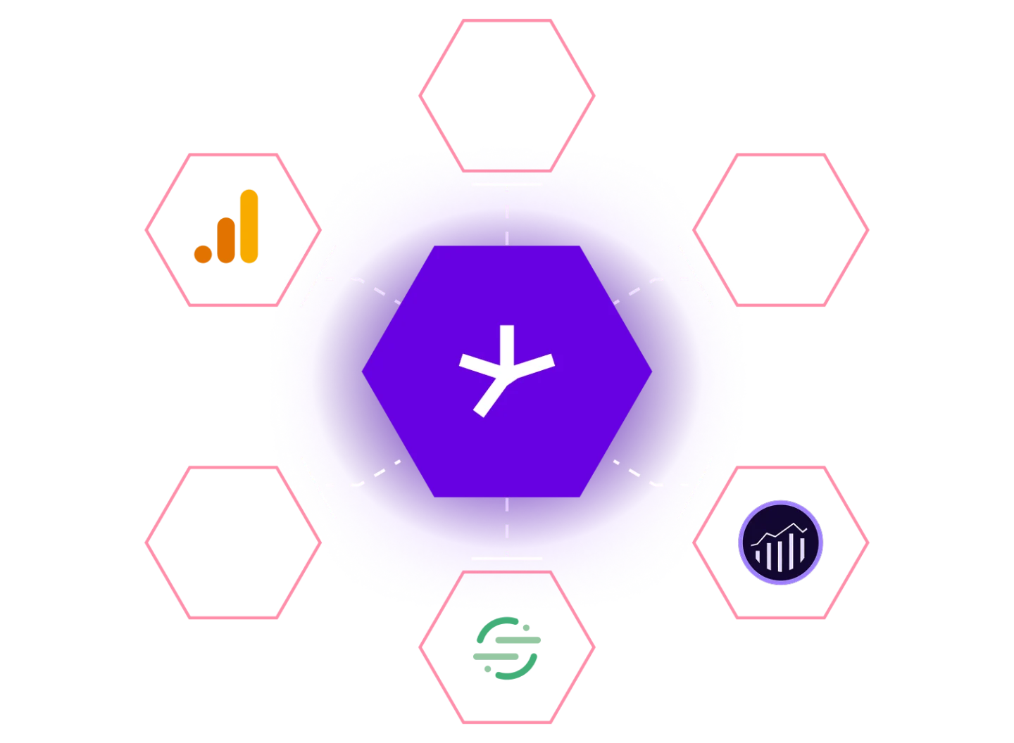 Image of various logos such as Google Analytics, Marketo, and databases linked with the Branch logo in the middle.