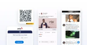 Collage of deep linking techniques, phones and QR codes