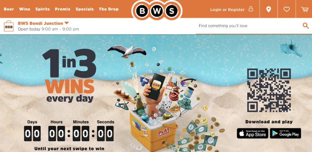 QR Code on BWS Desktop site