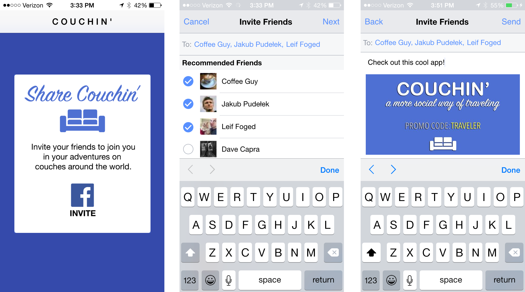 Facebook App Invites userflow