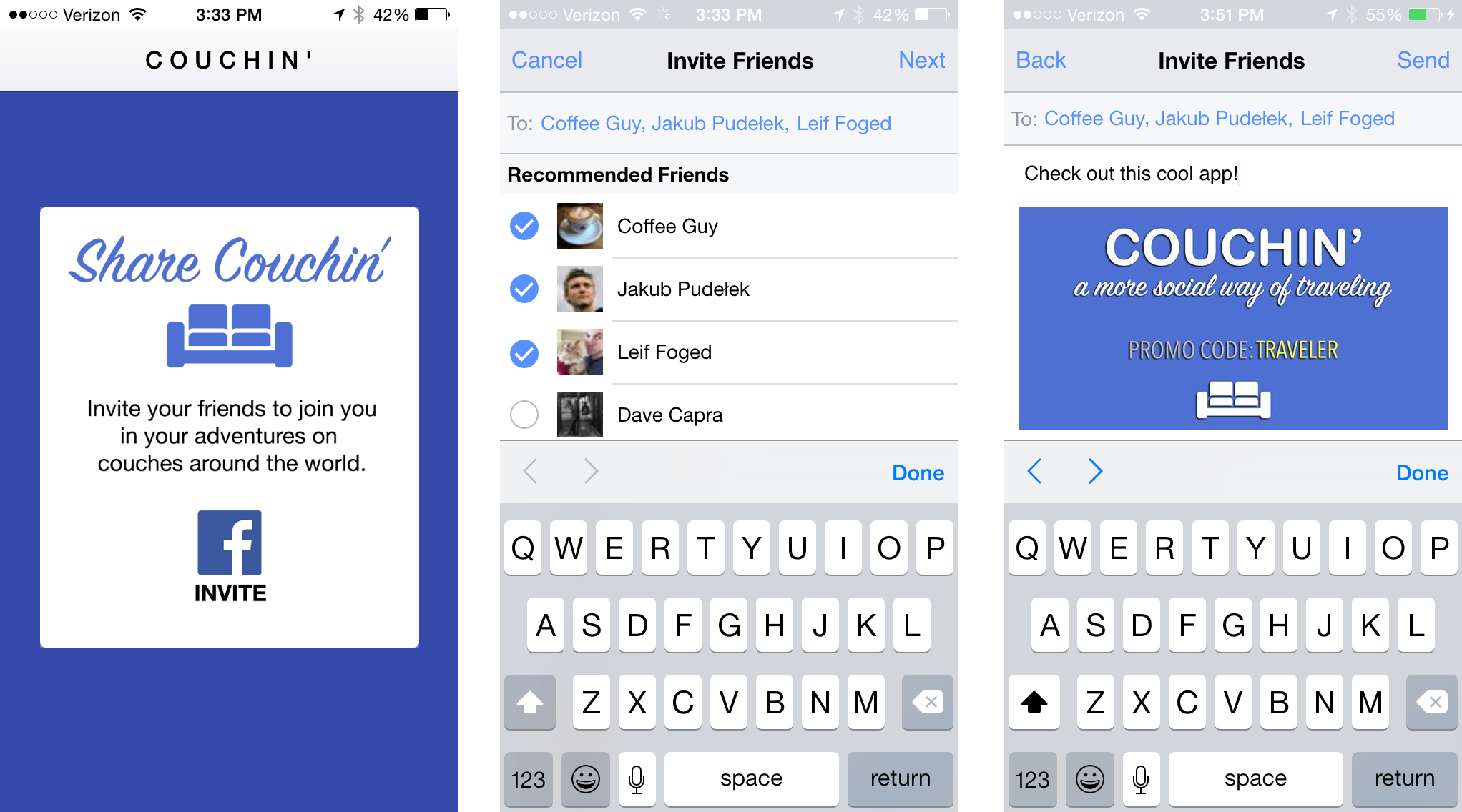 Facebook App Invites userflow