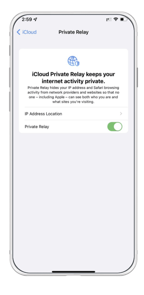 iCloud private relay keeps your internet activity private