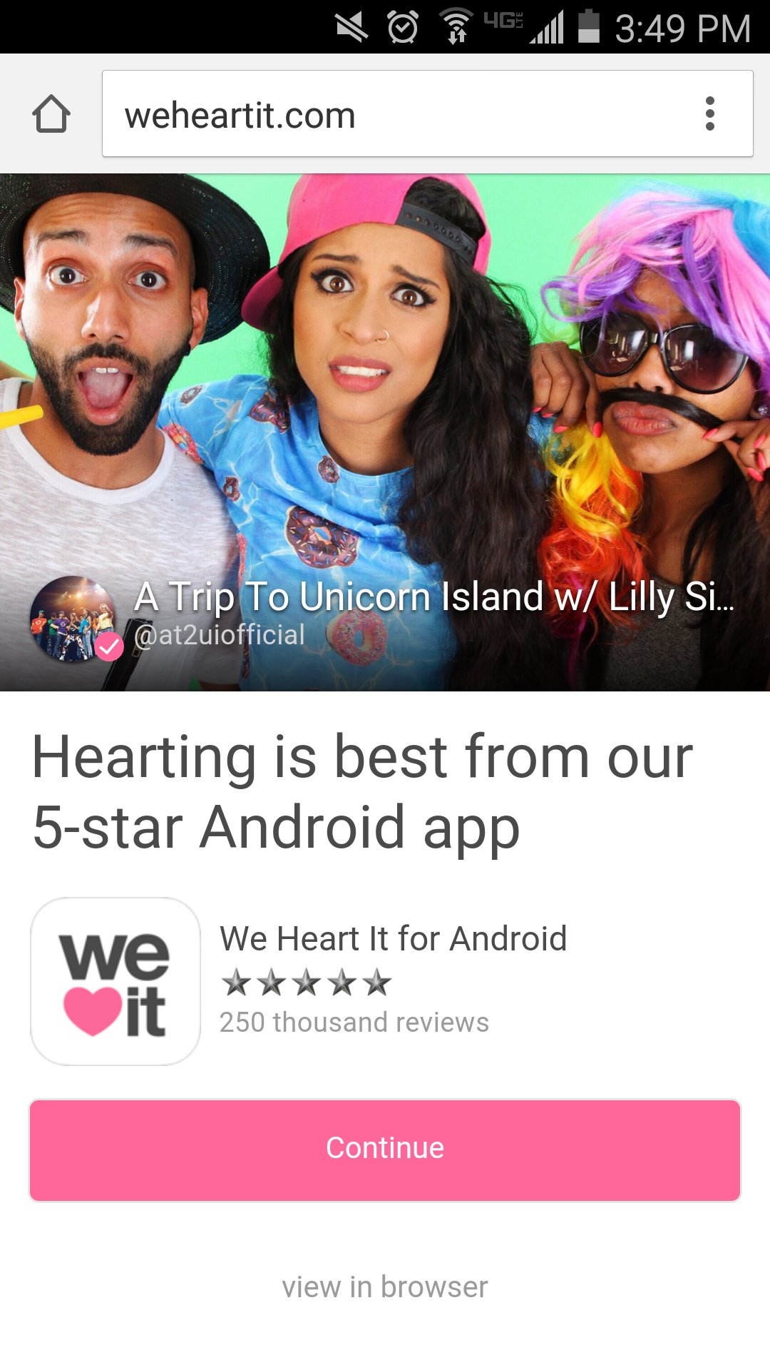We Heart it Android Interstitial