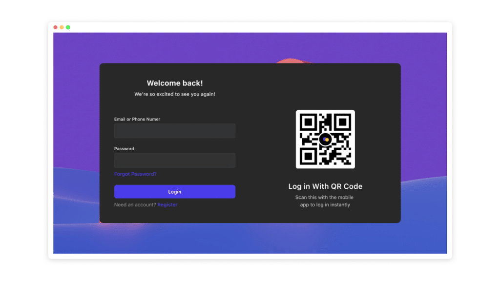 QR code login on TV 