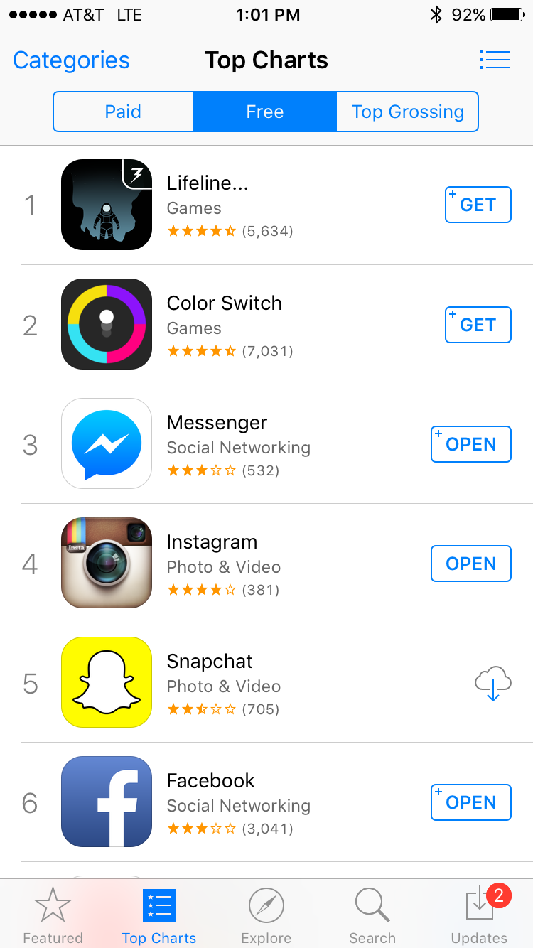 App store featured list