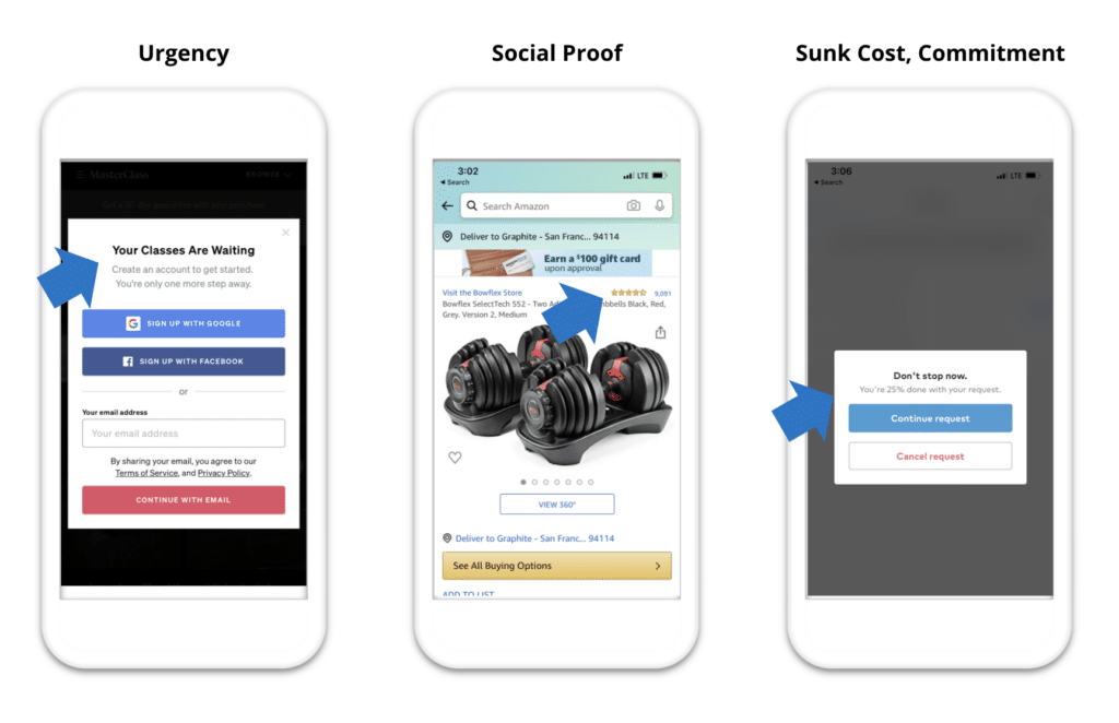 screenshot showing examples of how to communicate urgency to customers