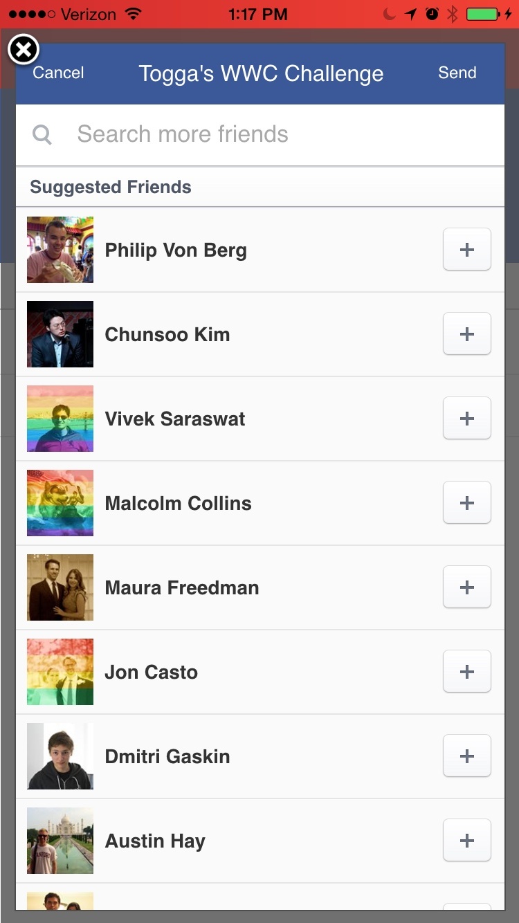 Facebook App Invite Friend List