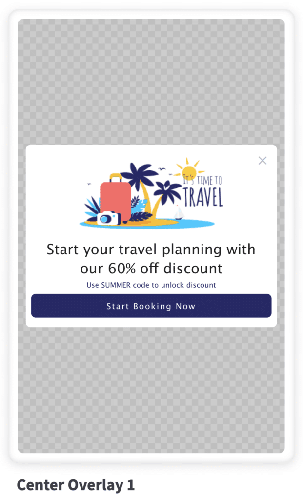 Static image of same travel ad with just a white background