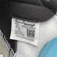 QR code on a tag in a shoe