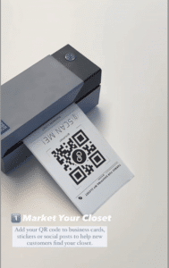 Printer with custom branded QR code 