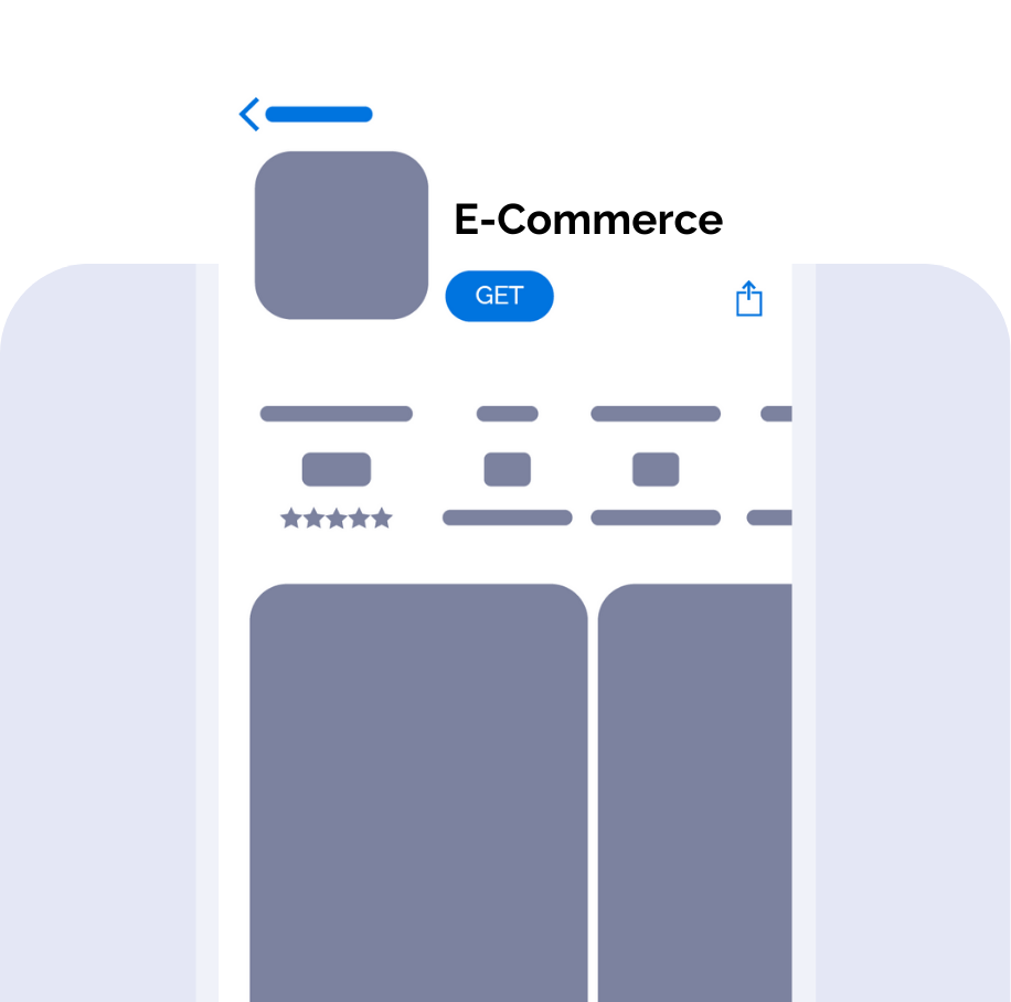Image of a generic e-commerce app listing in the app store.