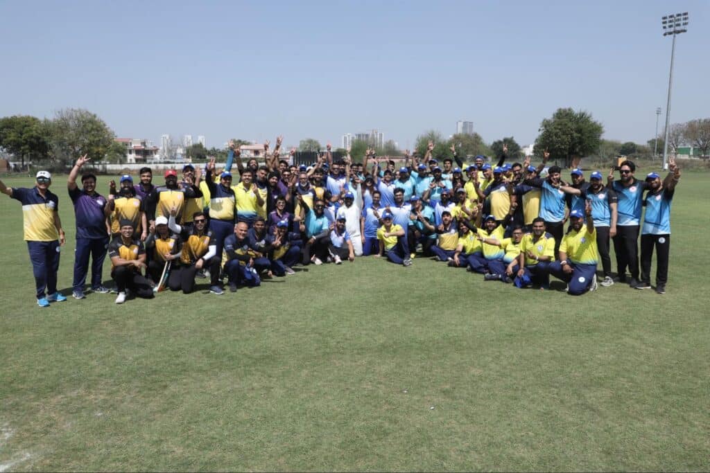 Group photo of the 150 people who attended the first-ever Mobile Growth Cricket League in India.