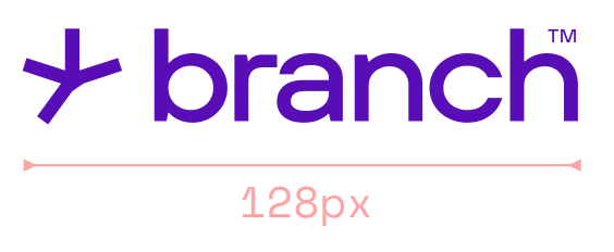 Branch logo showing maximum width logo should be used at