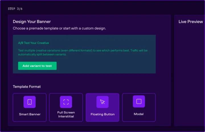 illustration of the smart banner design interface