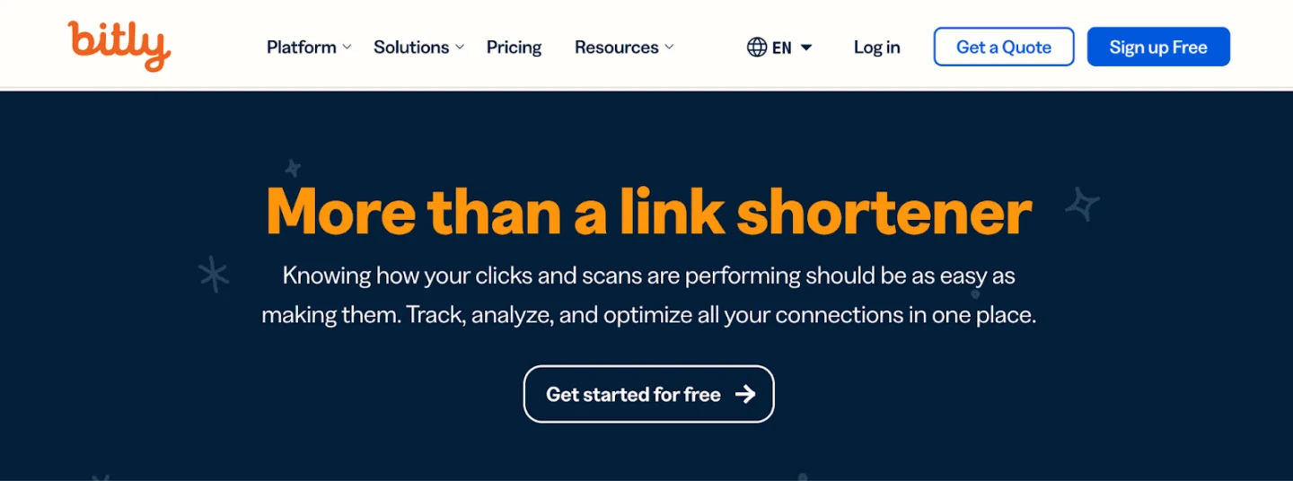 Bitly more than a link shortener trial page