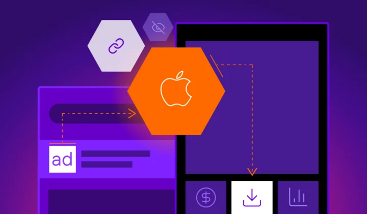 Graphical depiction of how deep linking on iOS devices is implemented.