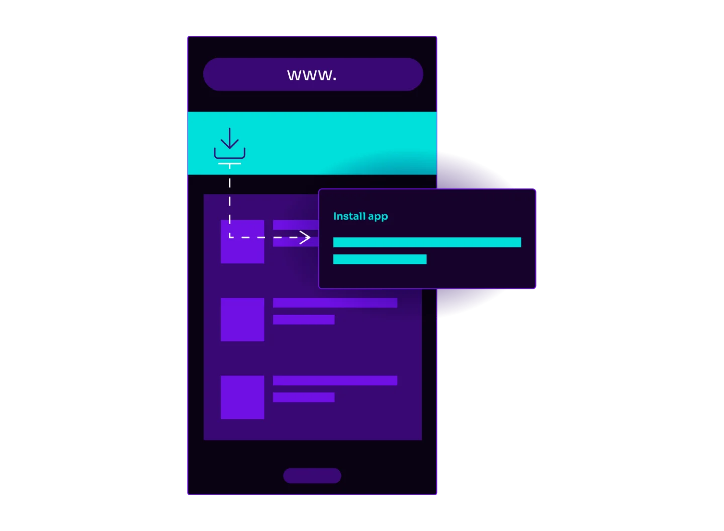 Illustration representing owned mobile acquisition channels